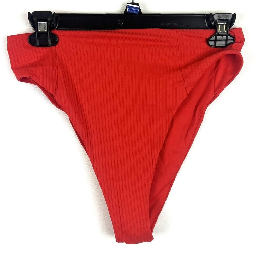 Vitamin A Women’s Red High Rise Cheeky Bikini Bottom Size Large